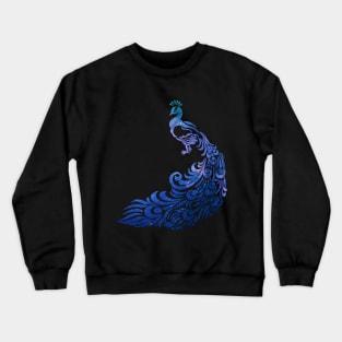 Peacock with galaxy double exposure Crewneck Sweatshirt